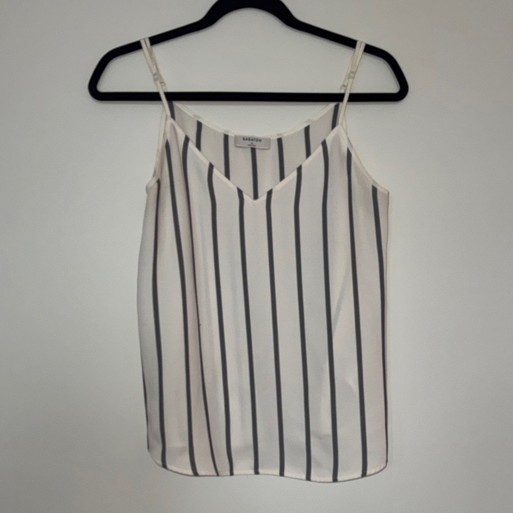 Aritzia Babaton Black and White Striped Camisole
